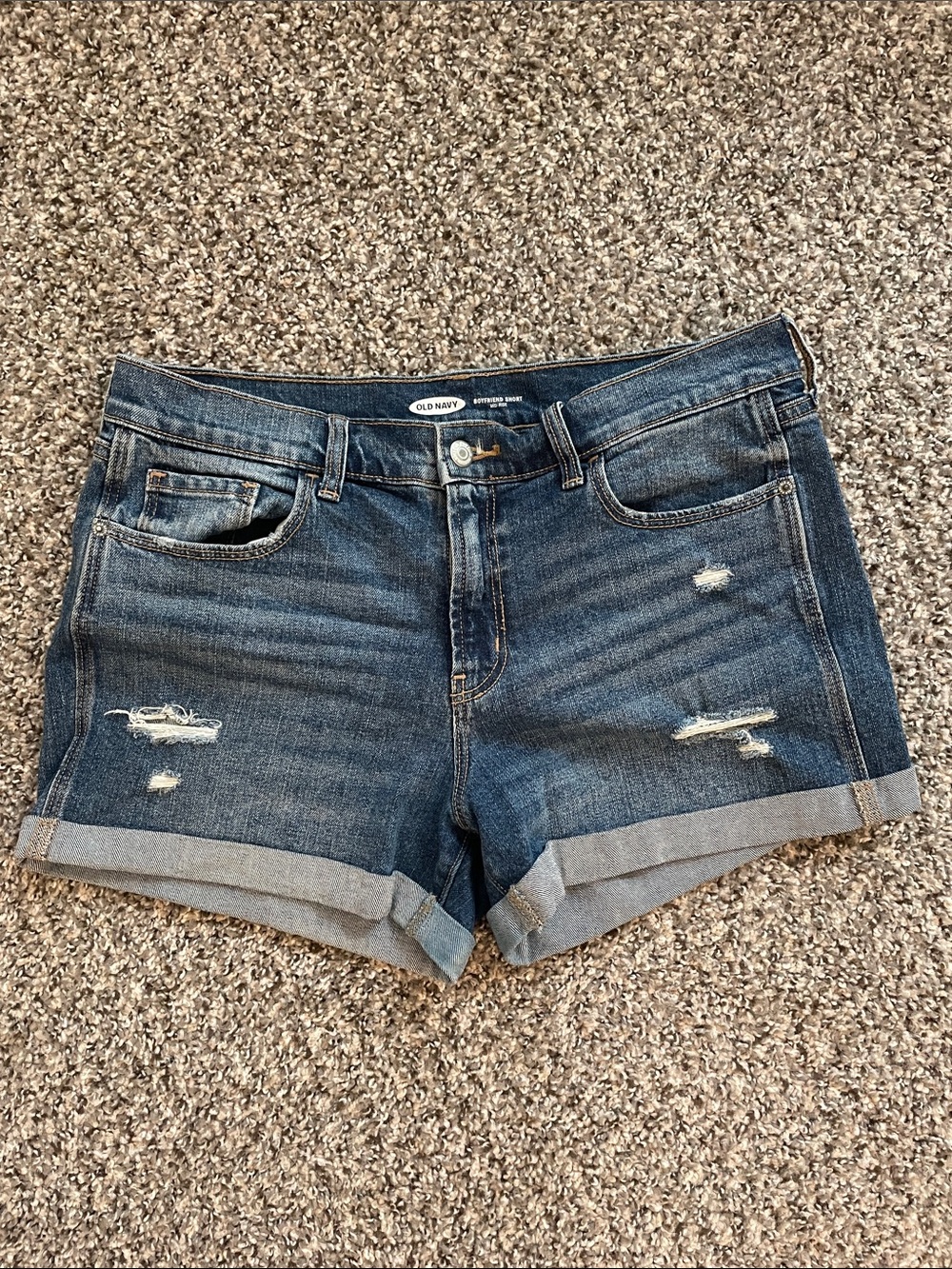 Old Navy Distressed Roll-Cuff Denim Shorts